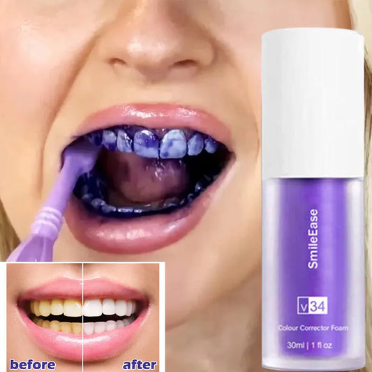 Pasta de dientes púrpura blanqueadora V34